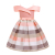 Girls Cotton and Polyester Stripe Print Party Dress in Pink Color