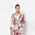 Women Tropical Print Single-Breasted Blazer