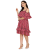 OOMPH! Women's Crepe Pleated Knee-Long Dress (Latino}
